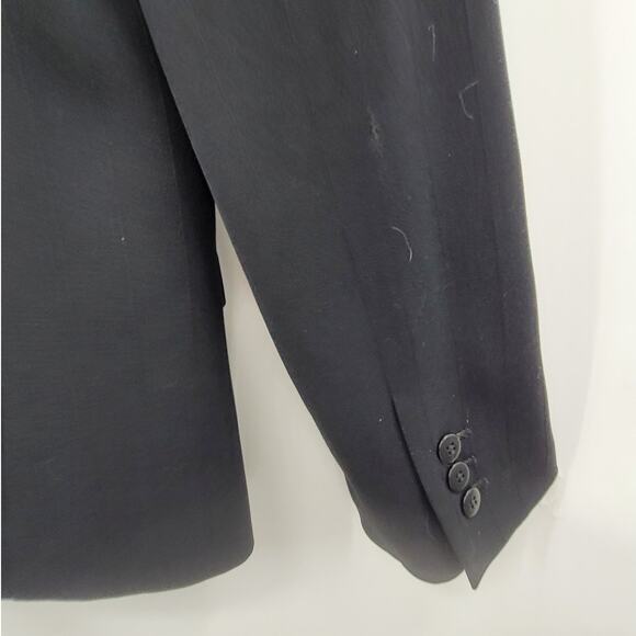 Armani Collezioni Black Pin Striped 3 Button Single Breasted Suit Jacket Blazer - Picture 13 of 14